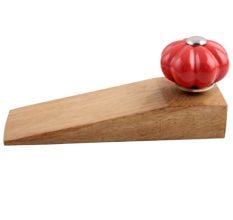 2 Pieces Red Big Melon Ceramic Wooden Door Stopper